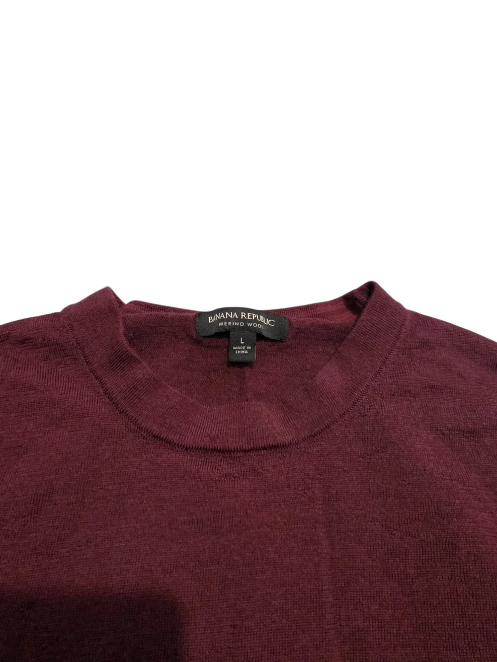Banana Republic Merino Wool Men's Crewneck Sweater in Burgundy